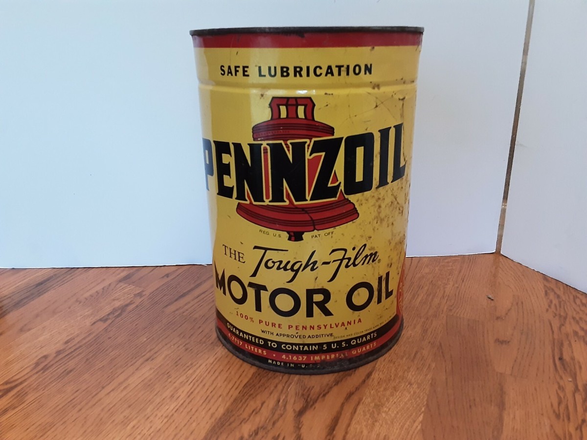 Antique Metal Pennzoil 5 quart Motor Oil Can 1940s? | eBay