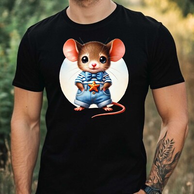 Mens Sailor Mouse Print Cotton T-Shirt Size XS to 5XL