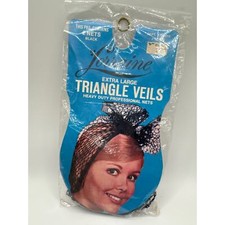 Vintage 60s/70s Lorraine Hair Nets Black Triangle Veil - 2 Pack, New in Package