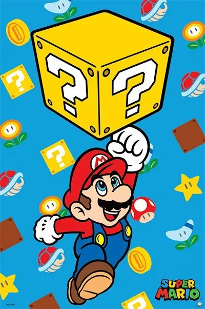 SUPER MARIO BLOCK JUMP 24X36 POSTER VIDEO GAME NINTENDO MARIO BROS