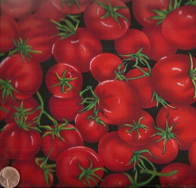 Red packed tomatoes Timeless Treasures vegetables fabric