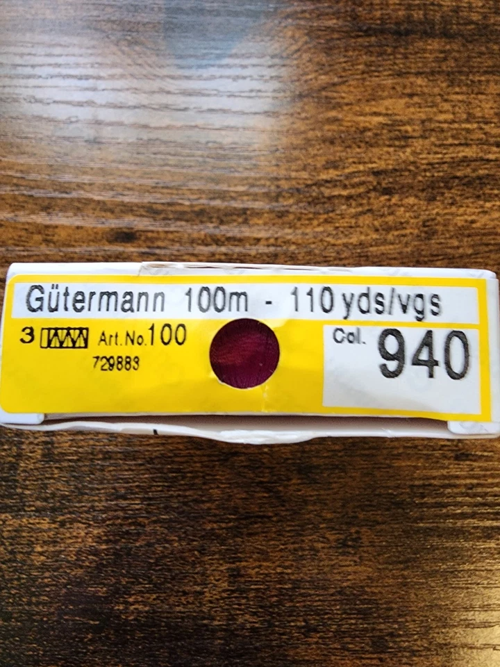 NEW Gutermann 100% Polyester Thread Wine 3 Spools 100m/110 Yds 940 - Image 2 of 2