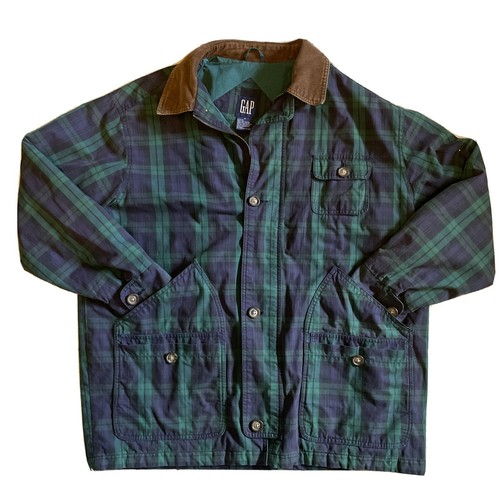 1990s Vintage Blue Green Plaid Gap 
