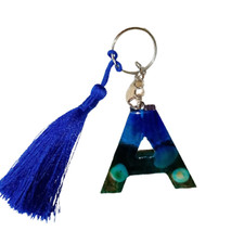 Personalized Keychain A-Z Resin Letter Keytag Keyring Custom Gift for men women