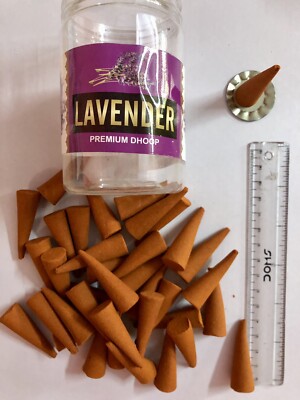 110 grams 1.6'' PREMIUM LAVENDER LAVANDAR DHOOP INCENSE CONES meditation puja