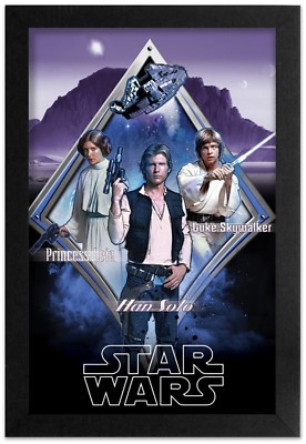 STAR WARS THE REBEL THREE 13x19 FRAMED GELCOAT POSTER JEDI LUKE