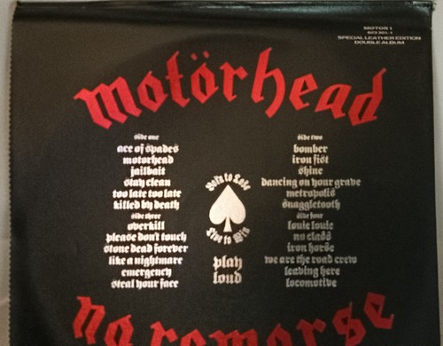 1984New Original Leather Cover 'Motörhead No Remorse' Album NearMint Condition - Foto 13 di 16