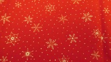 Cotton Fabric White Snowflakes on Red, Christmas Fabric Craft Quilt 1yd x 44