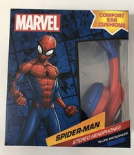 Marvel Spiderman Stereo Headphones with In Line Mic New Comfort Ear Cushions