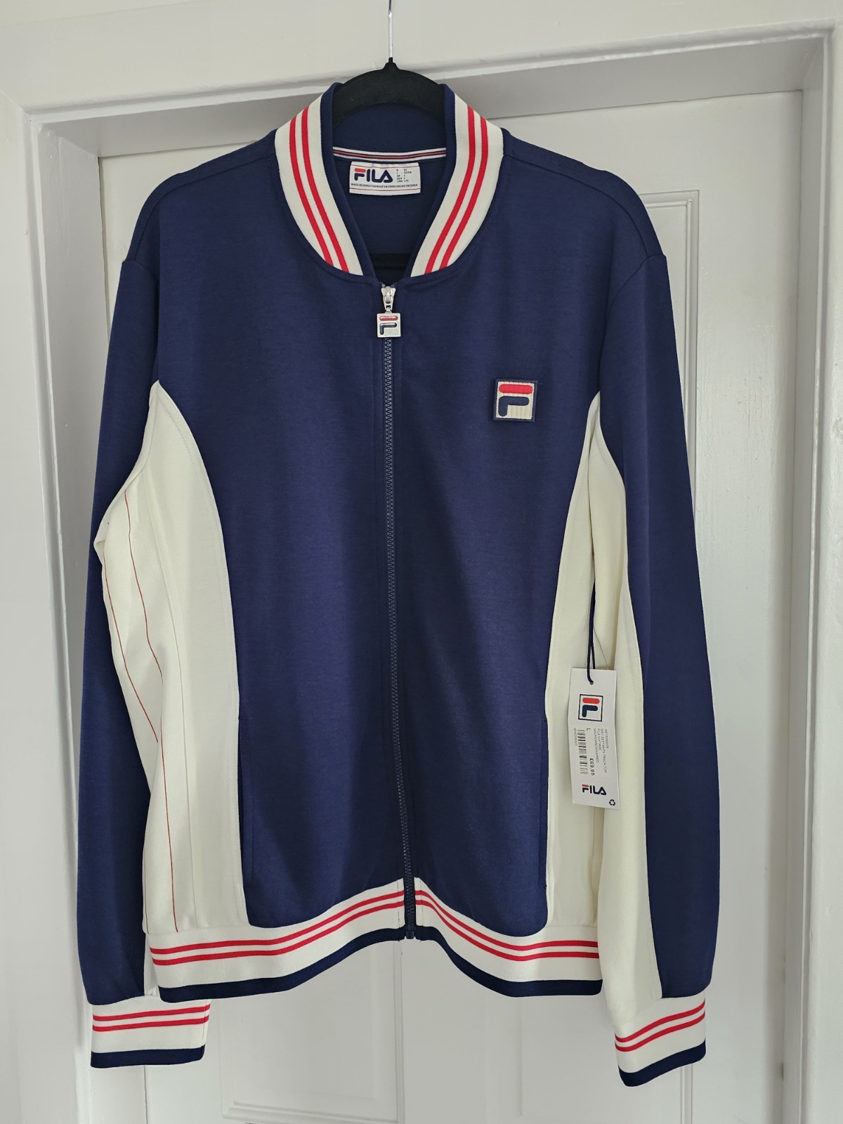 Giacca Fila uomo track top Settanta Fila tennis vintage anni 80 pavone blu rosso