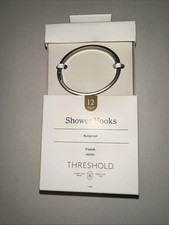 Threshold Rust-Proof Oval Shower Rings/Hooks Set of 12 - Nickel Finish - NEW