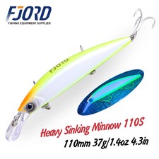 Heavy Sinking Minnow Fishing Lure 4.33 in 37g Saltwater Freshwater Jerkbait