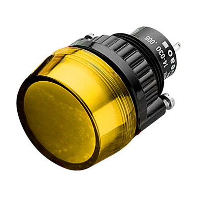 Mocal Warnleuchte 12V (gelb) - 30mm Durchmesser, maximale Beleuchtungsleistung