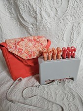 Vintage Conair You Link Curl Hair Setter Set Coral Orange Travel Case HL14T9