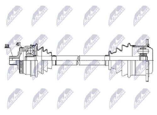 Original NTY Drive Shaft NPW-AU-098 For Audi Skoda VW