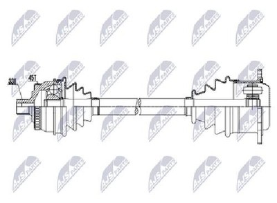 Original NTY Antriebswelle NPW-AU-098 für Audi Skoda VW