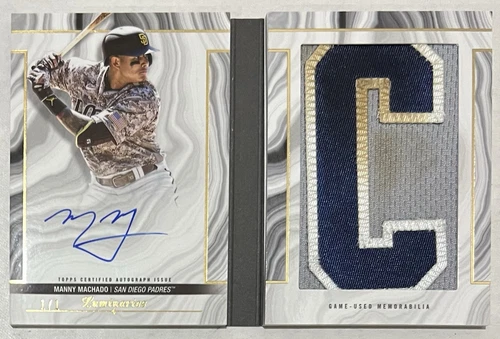 2022 Topps Luminaries Manny Machado Letter Auto Autograph Book Relic Card 1/1