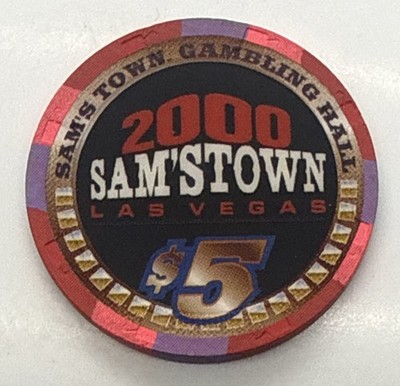 Sam s Town Gambling Hall $5 Casino Chip Las Vegas Nevada NV H&C Millennium 2000