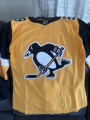 Kris Letang Pittsburgh Penguins Gold Adidas Hockey Jersey size 42
