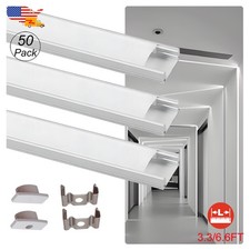 50Pcs Led Aluminum Channel U Shape Track Holder 6.6FT Milky Cover For Led Strip