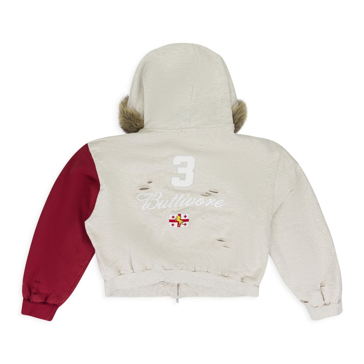 NWT PROTOCOL INDEX BEIGE BUTTIVORE FUR LINING ZIP HOODIE SIZE 1