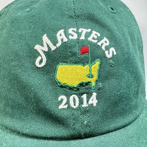 Gorra de golf Masters verde correa ajustable 2014 nueva stock antiguo talla única para hombre - Imagen 2 de 8