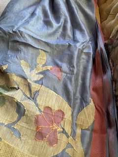 Vintage Silk Sari from India 42” By 240 Inches Beautiful Fabric