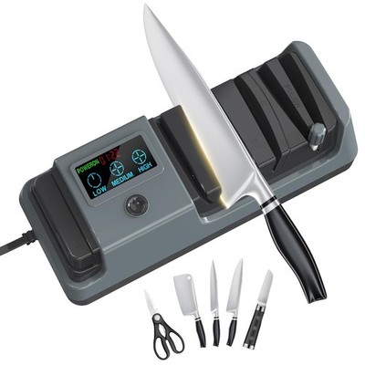 Upgrade 5 in 1 Electric Knife Sharpener with LCD Screen, 3 Rotational Speed A...