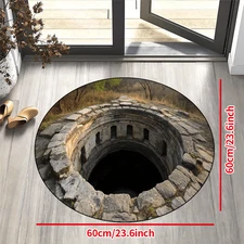 Round Soft Fluffy Shaggy Non-Slip Resistant Machine Washable Mat - Polyester Cir