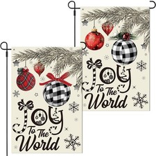 Christmas Garden Flag 12x18 Inch Yard for inches, White