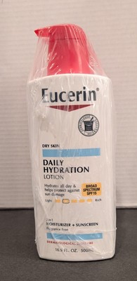 NEW & SEALED 3 Pack of Eucerin Daily Hydration Lotion 16.9 Fl oz EACH, SPF 15
