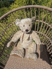 Vintage Brentton Plush Teddy Bear Cream Jointed Stuffed Animal 22  Large