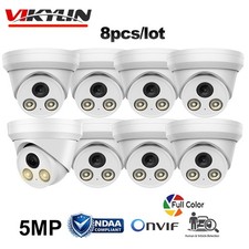 8pcs Vikylin 5MP POE IP Camera Full Color LED Mic Network Onvif Outdoor Bundle