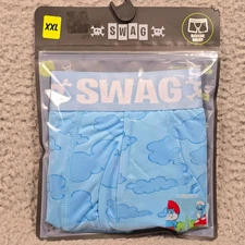 SWAG Smurfs Boxer Briefs MENS 2XL XXL Blue Underwear Funny Stretch Soft NWT