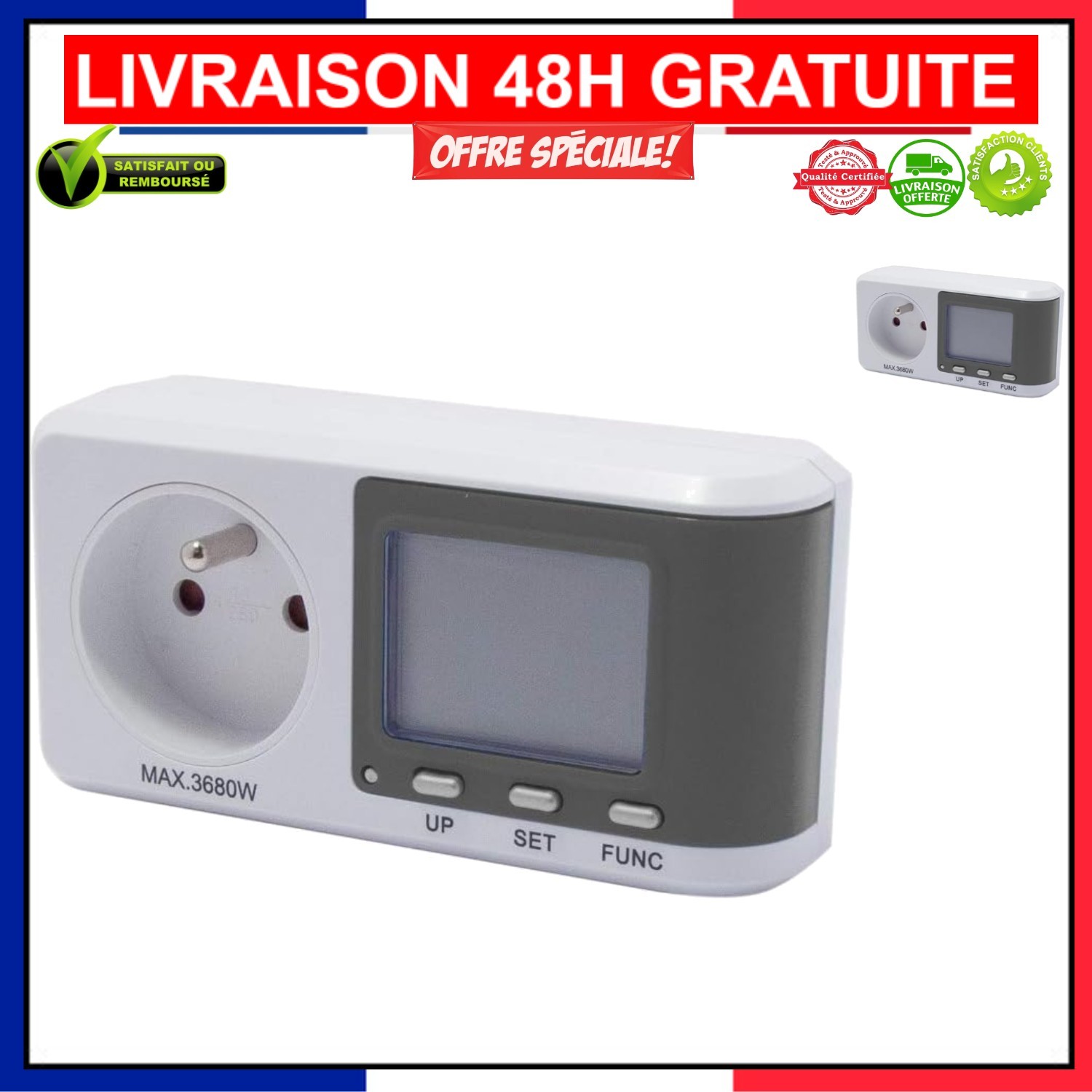 Compteur de consommation électrique EcoWatt 570 monophasé mesure énergie domestique