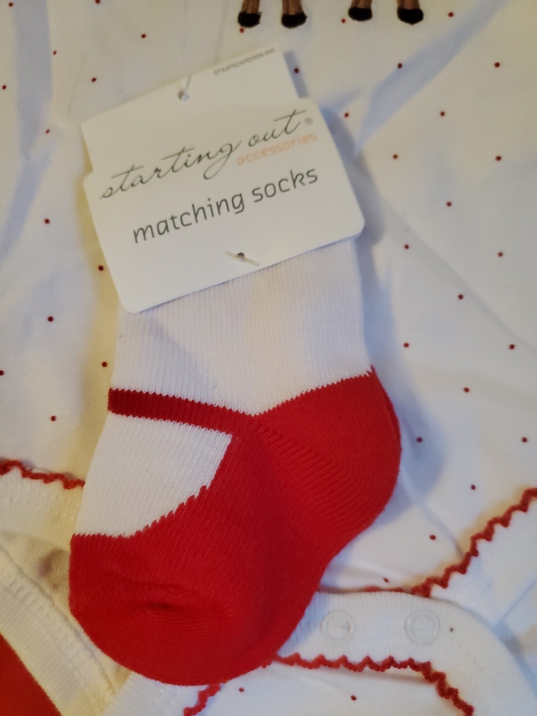 NWT Starting Out Newborn 4 Piece Christmas Outfit Reindeer Bodysuit Pants