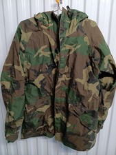 USGI Woodland Camo Goretex Parka Jacket Cold Weather ECWCS Men Medium Long