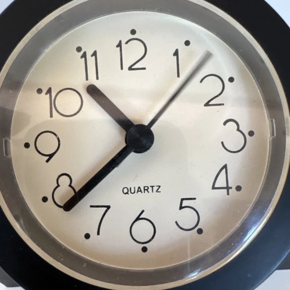 Clock Black The Swivels Vertically On A Stand - Home Or Office - Battery - Image 2 of 4