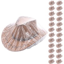Chevanique 25Pcs Cowboy Hat Rain Cover, Plastic X Large, transparent