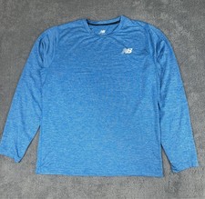 New Balance Men's Blue Long Sleeve Athletic Tech Shirt Performance Tee Size M