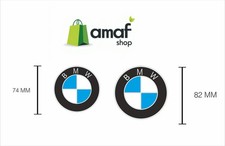 2 ADESIVI STICKERS LOGO BMW  POSTERIORE ANTERIORE FREGIO NO 3D