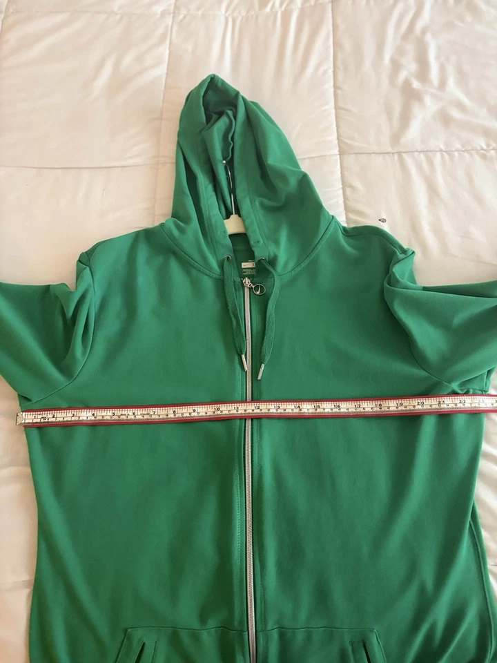 Sudadera con capucha verde cremallera completa Nike Fit Dry talla XXL para mujer con bolsillos Foto 4 de 4