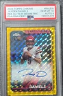 2024 Topps Chrome Jayden Daniels RC Auto Yellow Geometric /75 PSA 10/9
