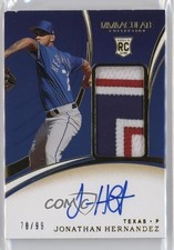 2020 Panini Immaculate Rookie 78/99 Jonathan Hernandez #102 Patch Auto 4f5