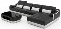 Schwarzes Ecksofa L Form Wohnzimmer Wohnlandschaft Couchtisch Modern