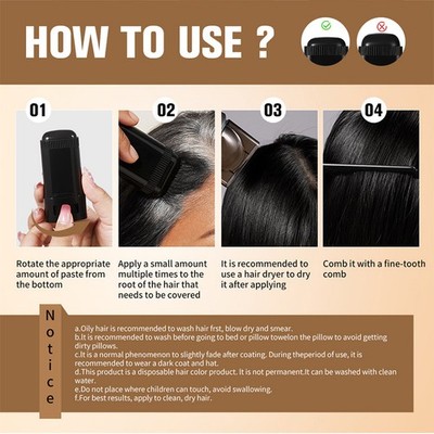 Unisex Hairdressing Wand With Comb Water-resistant Temporary Hair Coloring Stick