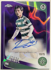 2025-26 Topps Chrome UEFA - Reo Hatate PURPLE LAVA AUTO #/75 Celtic FC Autograph