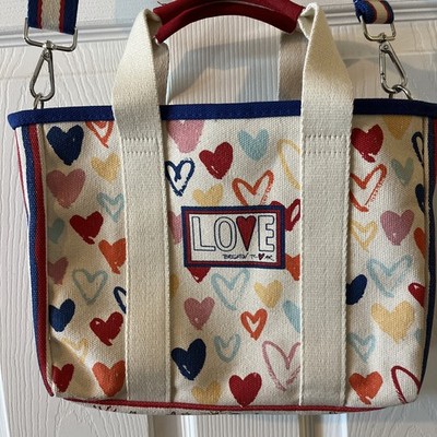 Brighton Firework Heart Summer Tote Bag Sparkle Shine 4th Red White Blue Stripe