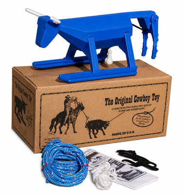 BAWLER STANDING BULL ROPER, Original Cowboy Toy, w/  2 FATBOY ROPES w/ OYSTERS.