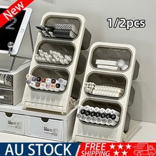 1/2pcs Plastic Desk Organiser Slanted Pen Holder Capacity Office Makeup Storage